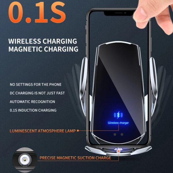 100W Car Wireless Charger Magnetic Car Mount Phone Holder For iPhone 14 13 12 Samsung Xiaomi Infrared Induction Fast Charging